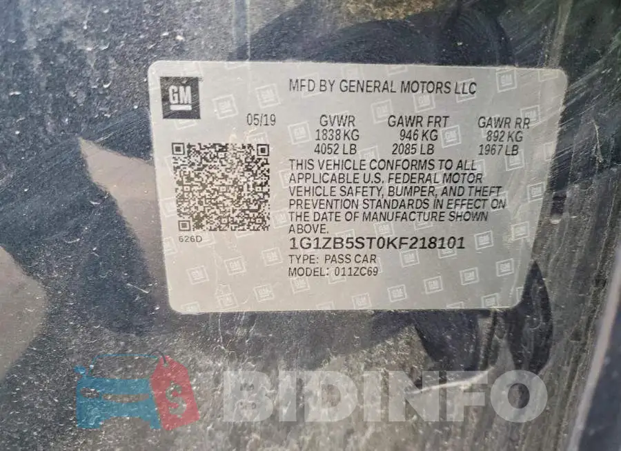 1G1ZB5ST0KF218101 Photo# 12