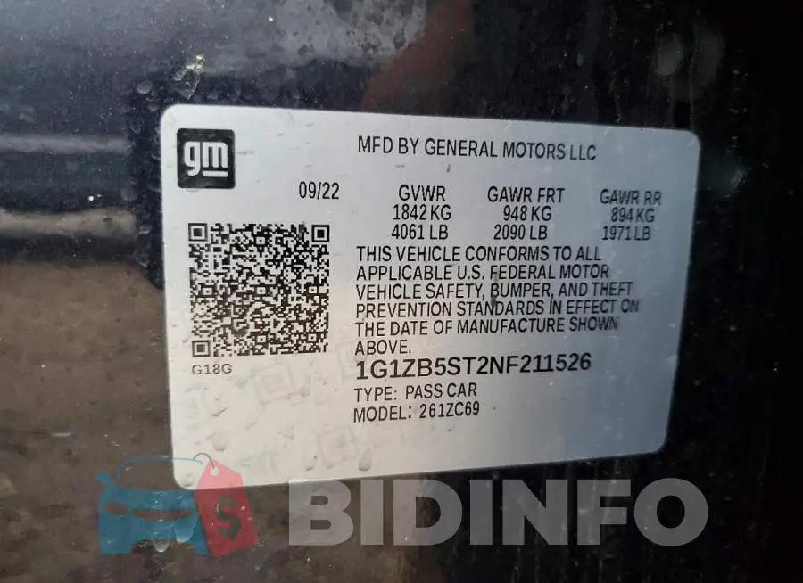 1G1ZB5ST2NF211526 Photo# 12