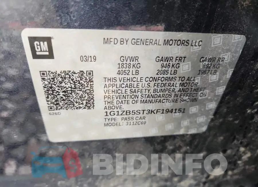 1G1ZB5ST3KF194151 Photo# 12