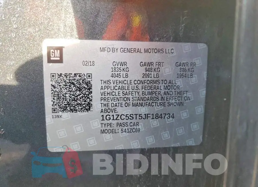1G1ZC5ST5JF184734 Photo# 12
