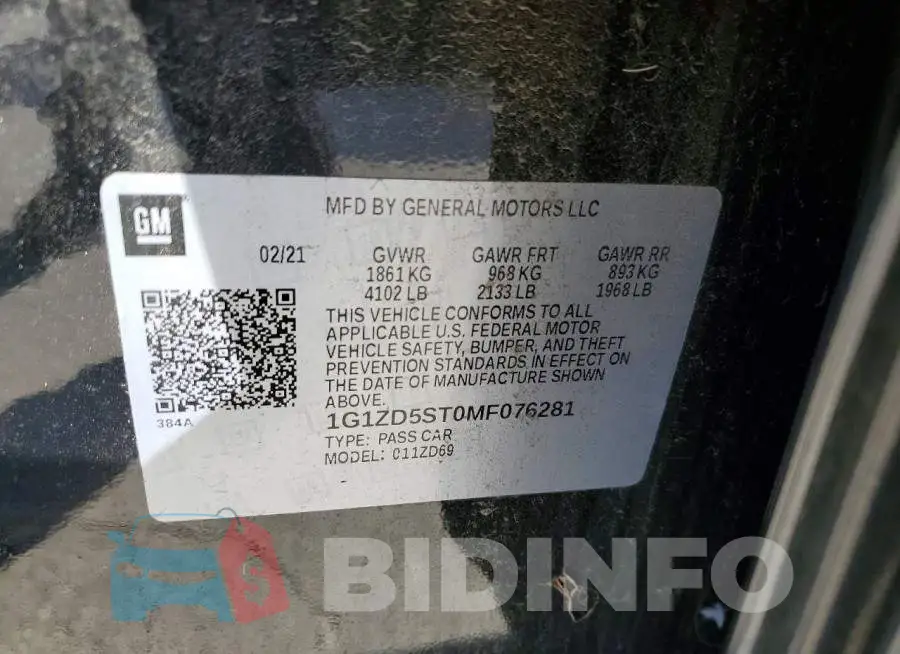 1G1ZD5ST0MF076281 Photo# 13