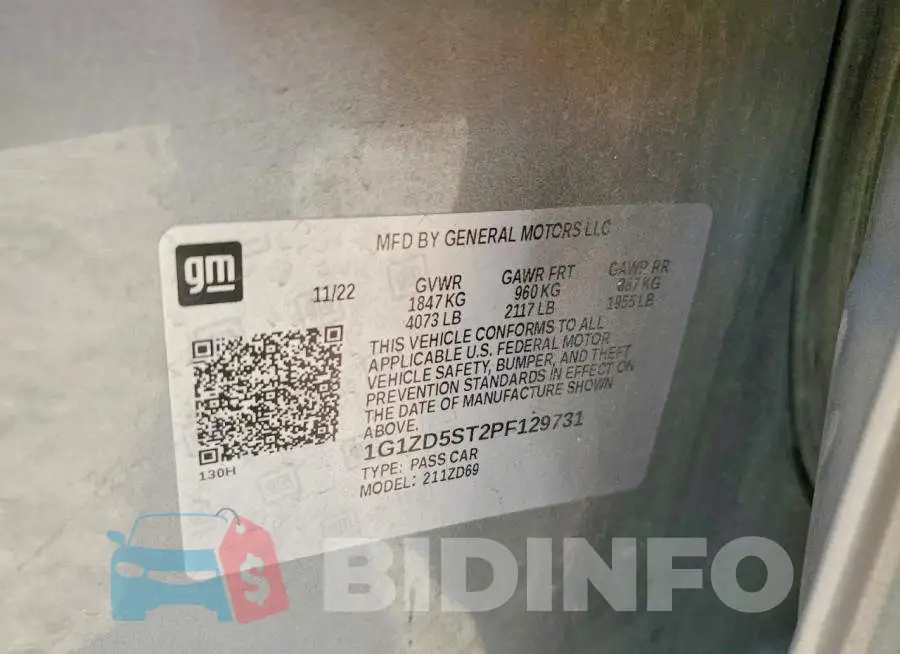 1G1ZD5ST2PF129731 Photo# 12