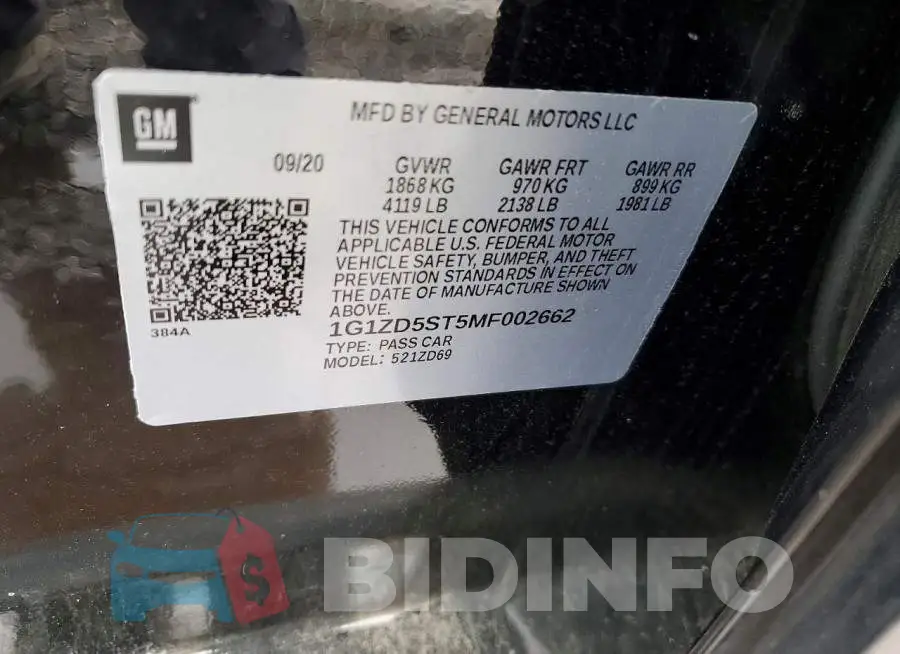 1G1ZD5ST5MF002662 Photo# 12