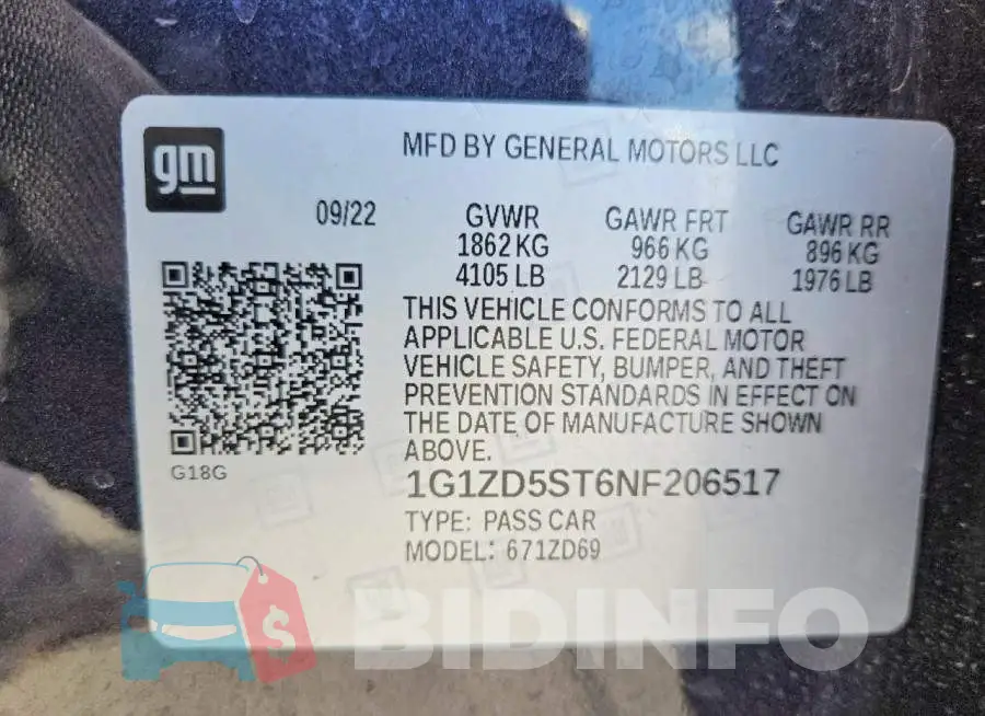 1G1ZD5ST6NF206517 Photo# 12
