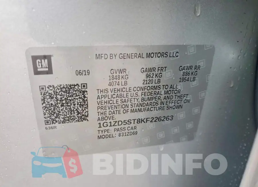 1G1ZD5ST8KF226263 Photo# 12