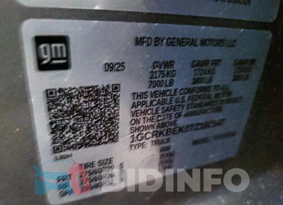 1GCRKBEK0TZ160547 Photo# 12
