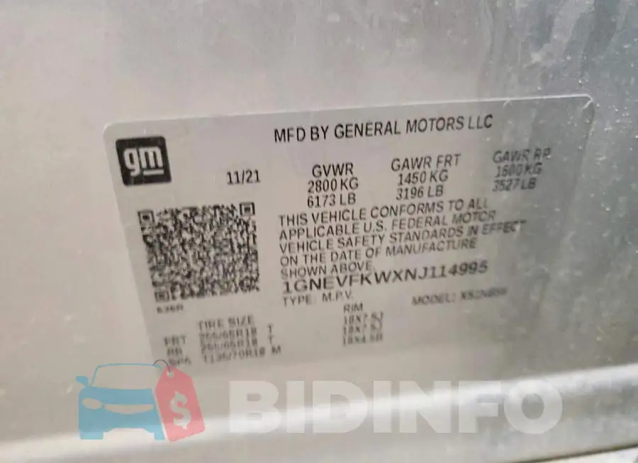 1GNEVFKWXNJ114995 Photo# 13