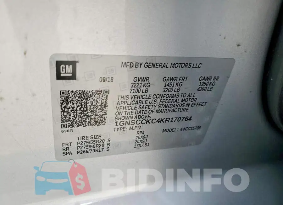 1GNSCCKC4KR170764 Photo# 13