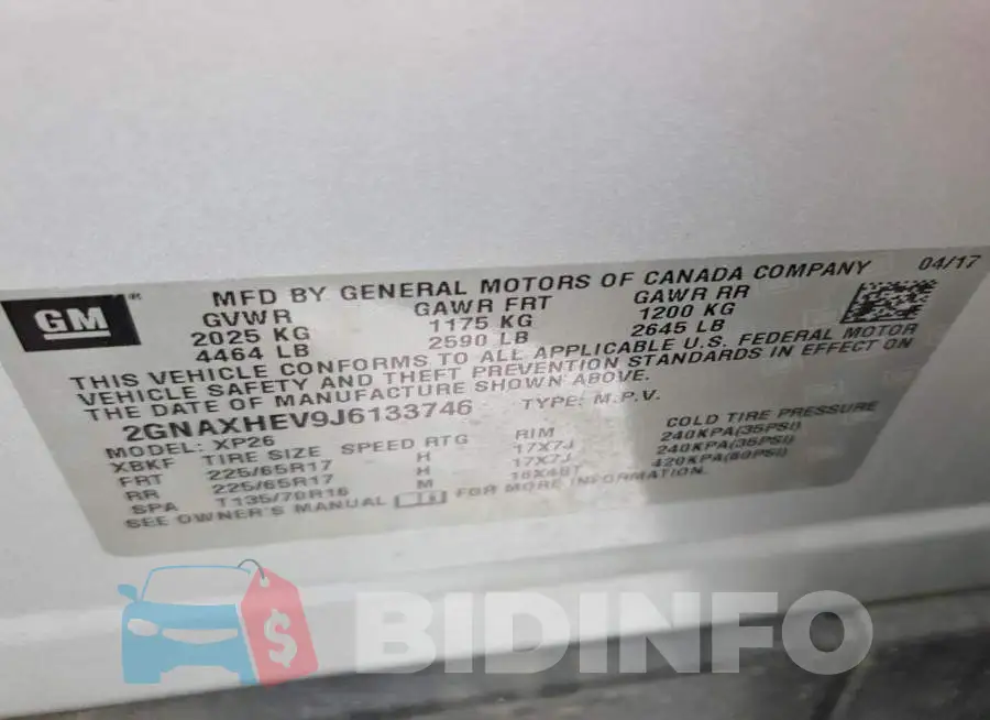 2GNAXHEV9J6133746 Photo# 14
