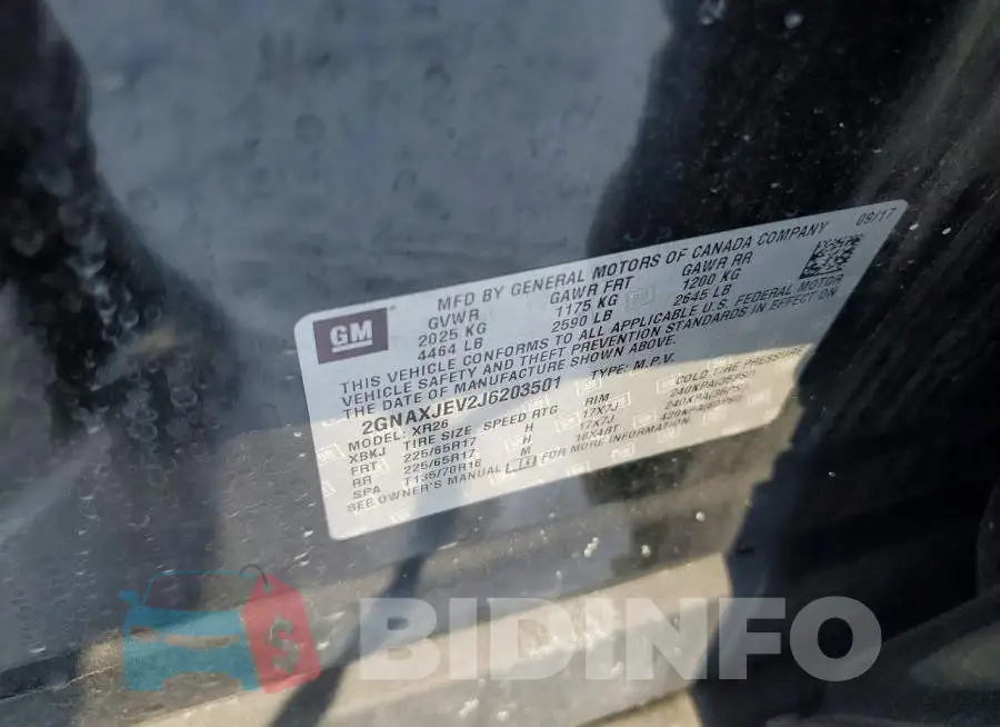 2GNAXJEV2J6203501 Photo# 12