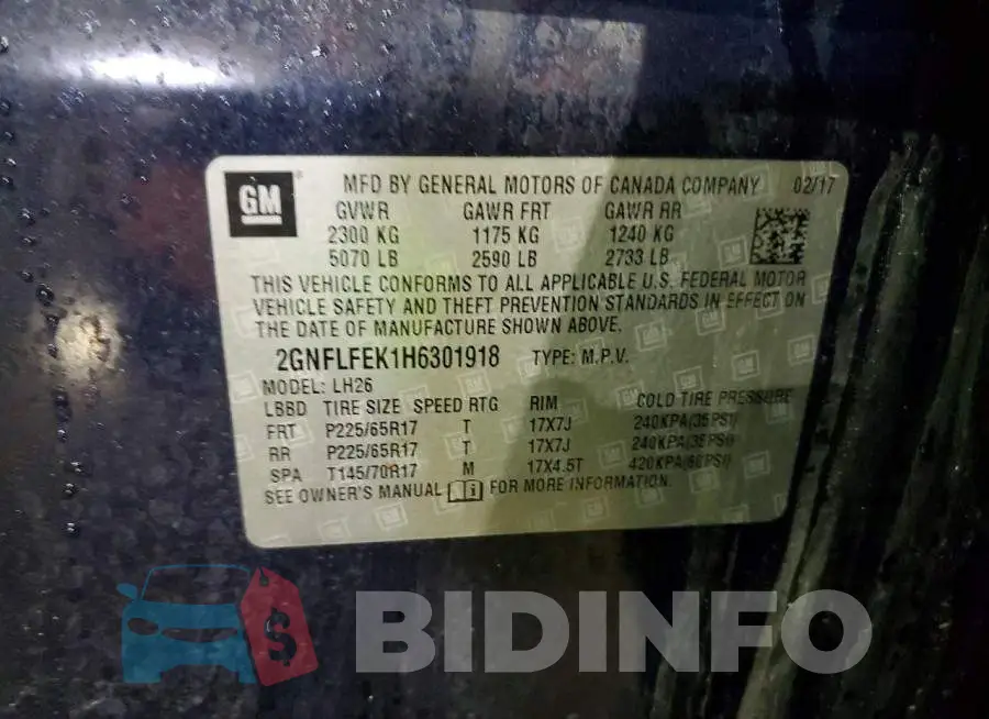 2GNFLFEK1H6301918 Photo# 14