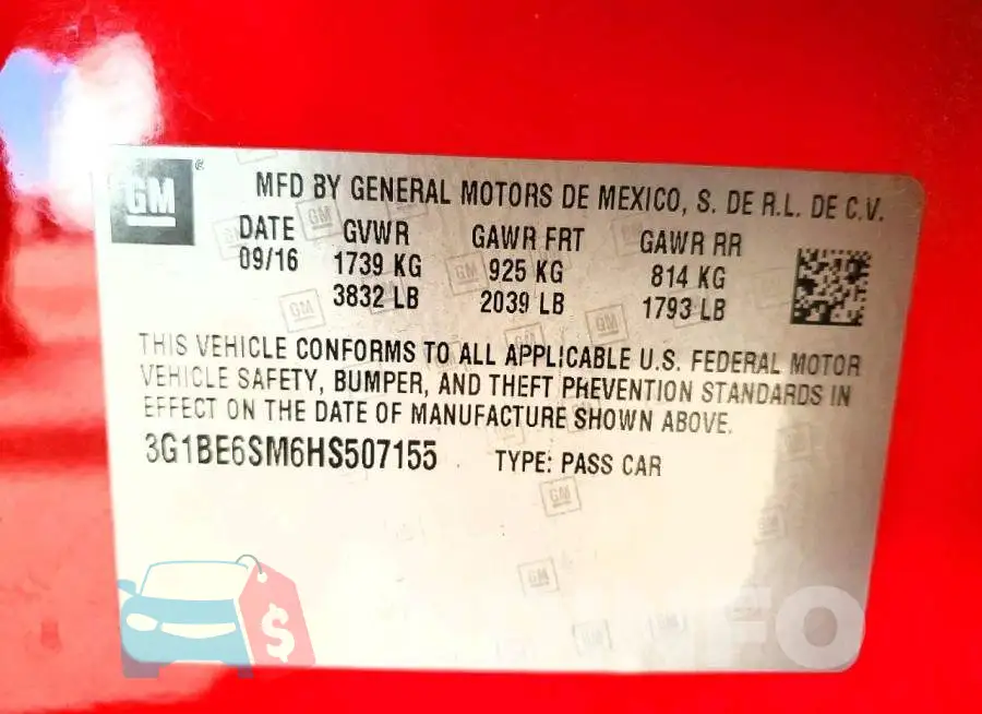 3G1BE6SM6HS507155 Photo# 12