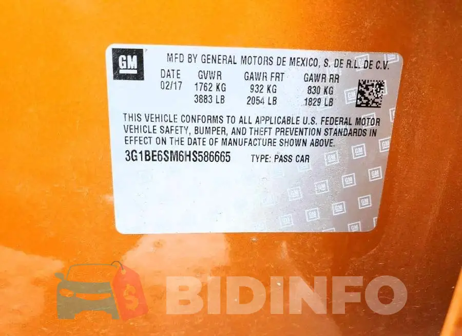 3G1BE6SM6HS586665 Photo# 12