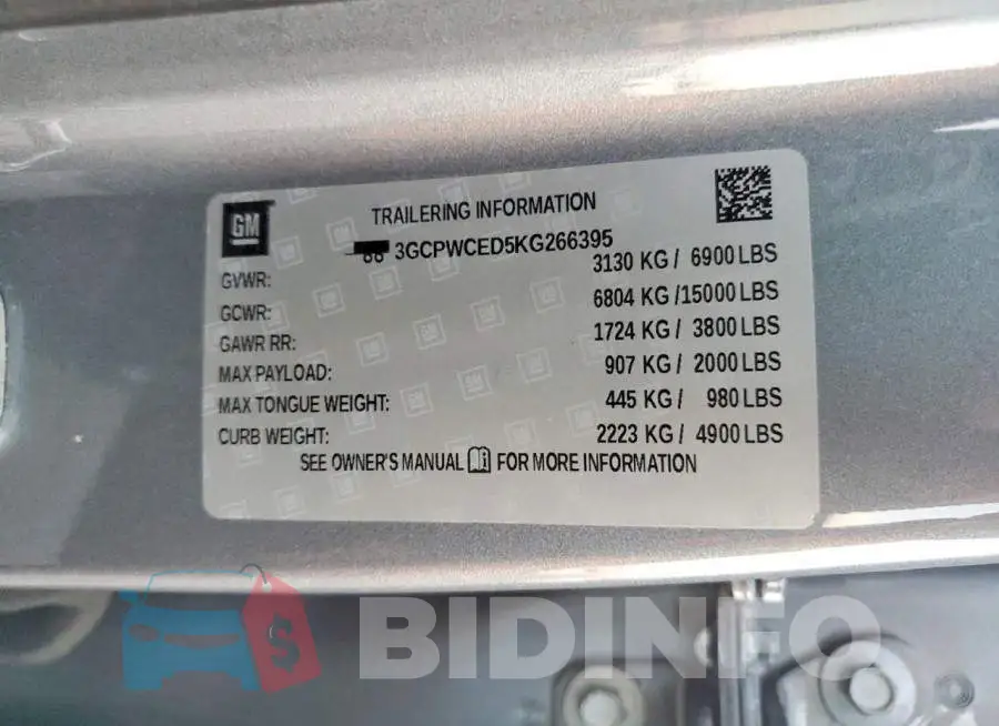 3GCPWCED5KG266395 Photo# 12