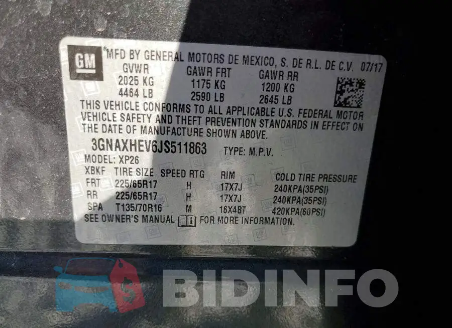 3GNAXHEV6JS511863 Photo# 13