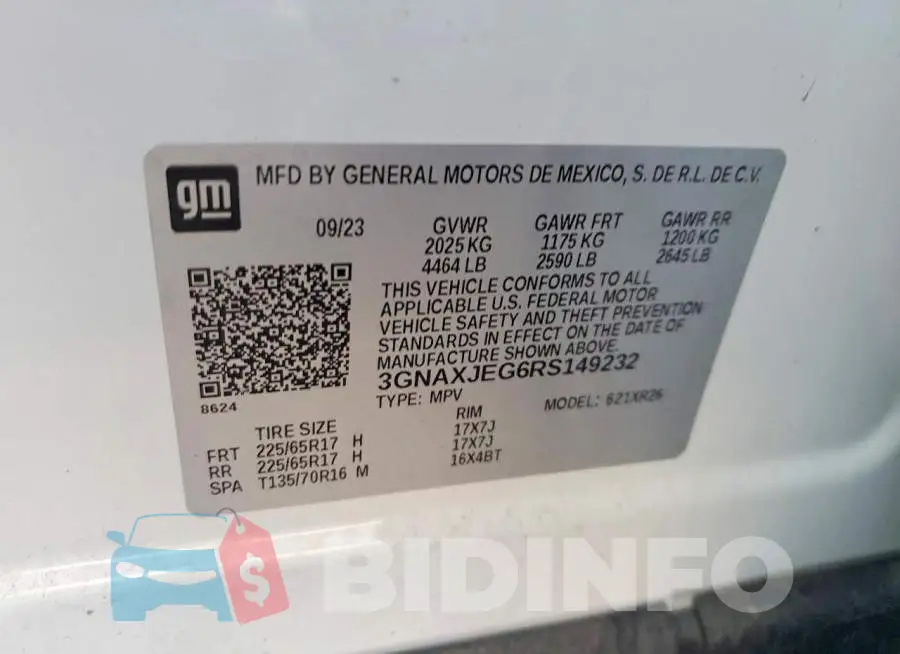 3GNAXJEG6RS149232 Photo# 13