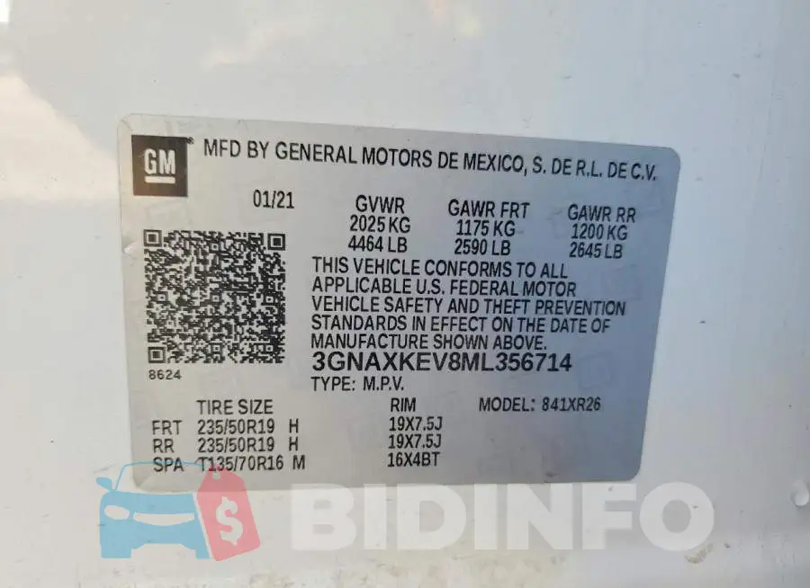 3GNAXKEV8ML356714 Photo# 13