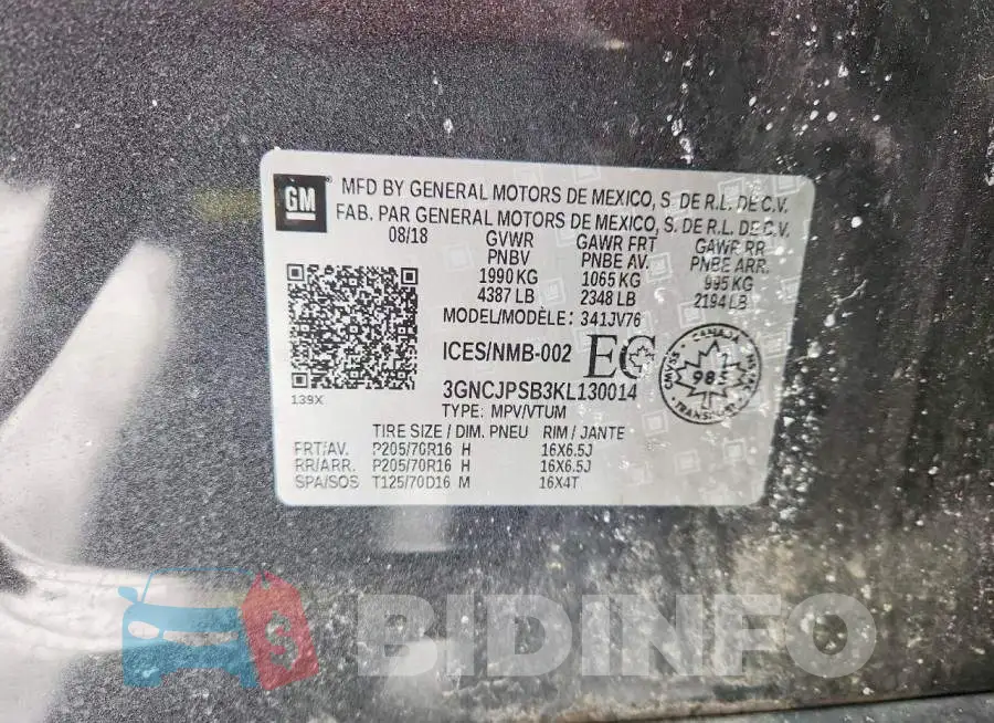 3GNCJPSB3KL130014 Photo# 13