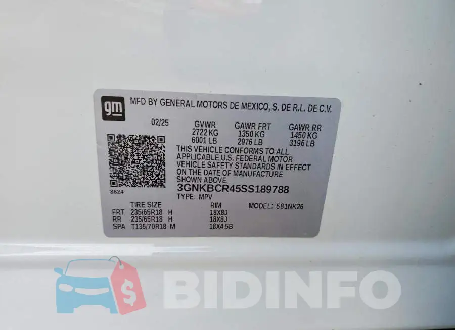3GNKBCR45SS189788 Photo# 13