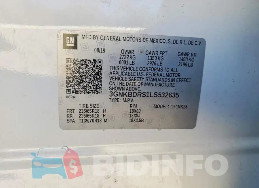 3GNKBDRS1LS532635 Photo# 13