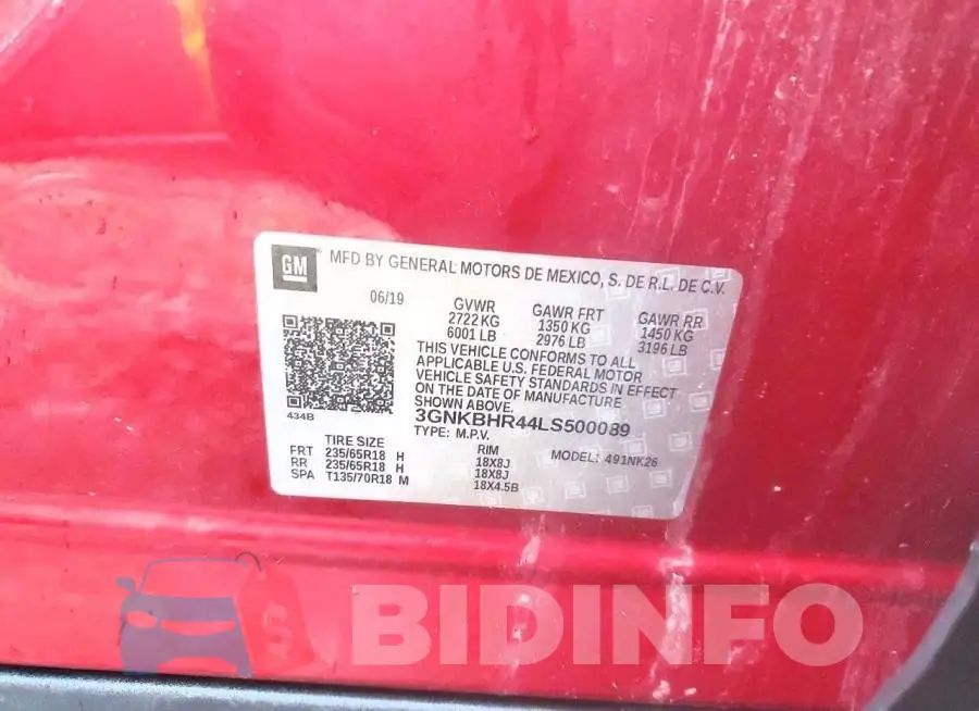 3GNKBHR44LS500089 Photo# 13