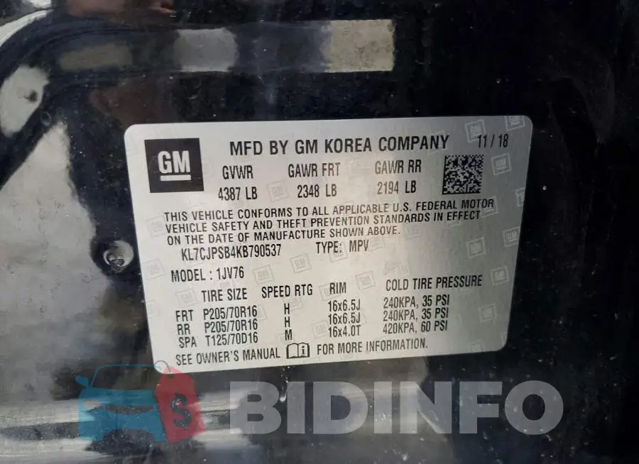 KL7CJPSB4KB790537 Photo# 13