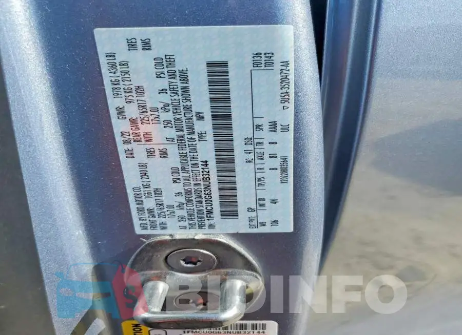 1FMCU0G63NUB32144 Photo# 13