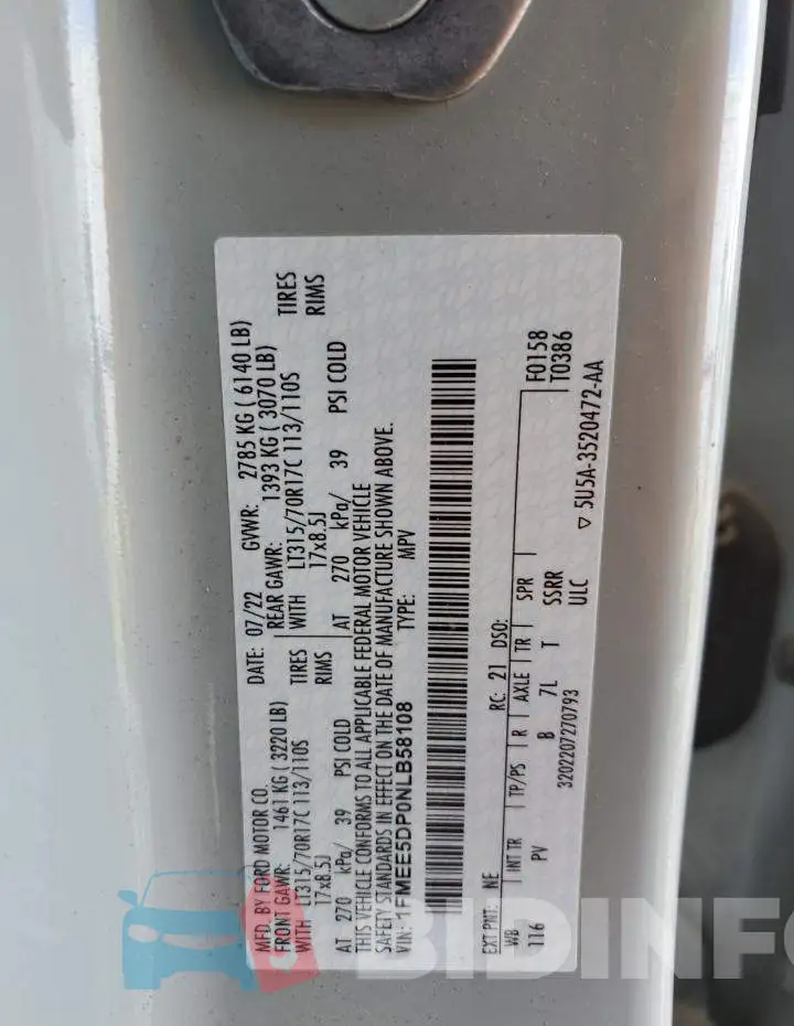 1FMEE5DP0NLB58108 Photo# 13