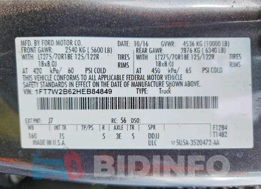 1FT7W2B62HEB84849 Photo# 13