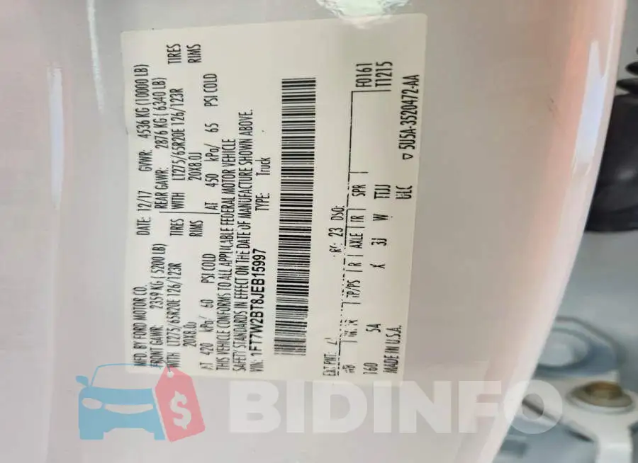 1FT7W2BT8JEB15997 Photo# 12
