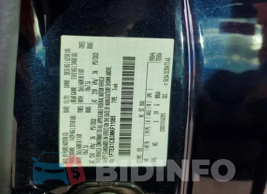 1FTEX1CB3MKF11085 Photo# 13