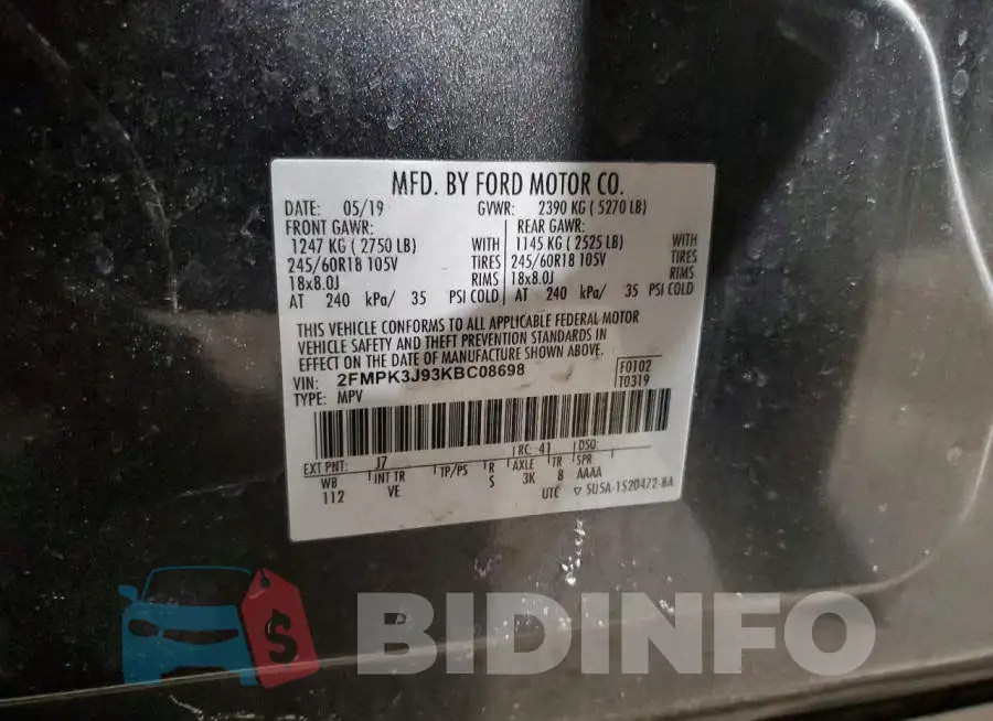 2FMPK3J93KBC08698 Photo# 13