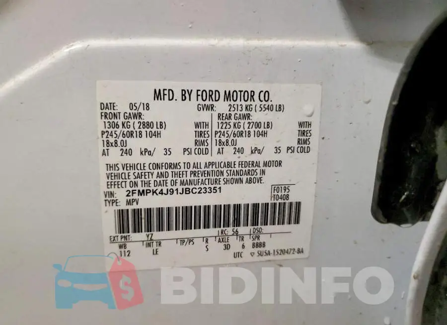 2FMPK4J91JBC23351 Photo# 14