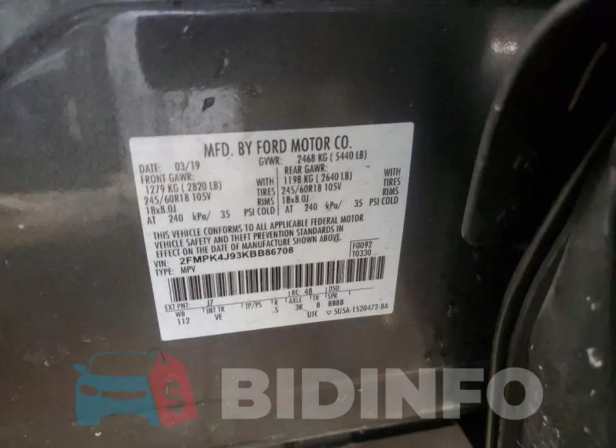 2FMPK4J93KBB86708 Photo# 13