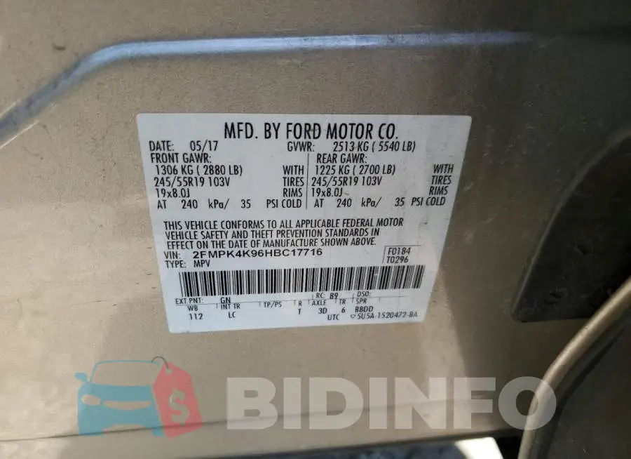 2FMPK4K96HBC17716 Photo# 13