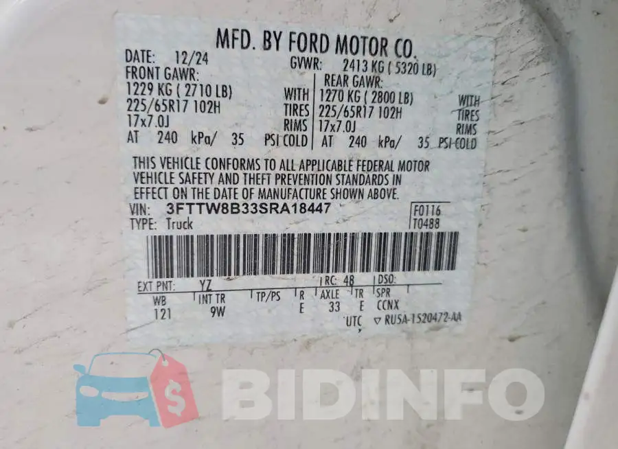 3FTTW8B33SRA18447 Photo# 13