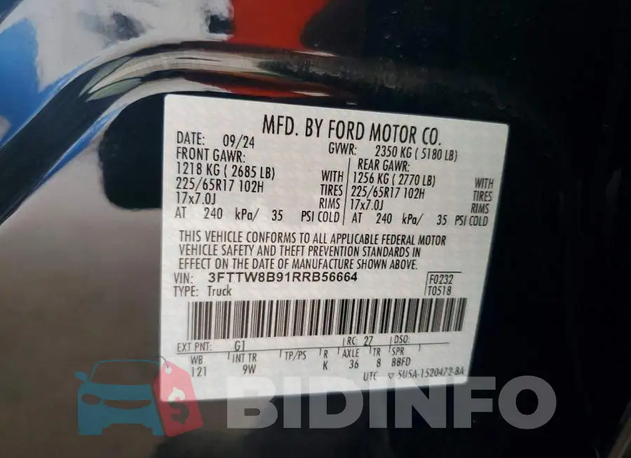 3FTTW8B91RRB56664 Photo# 12