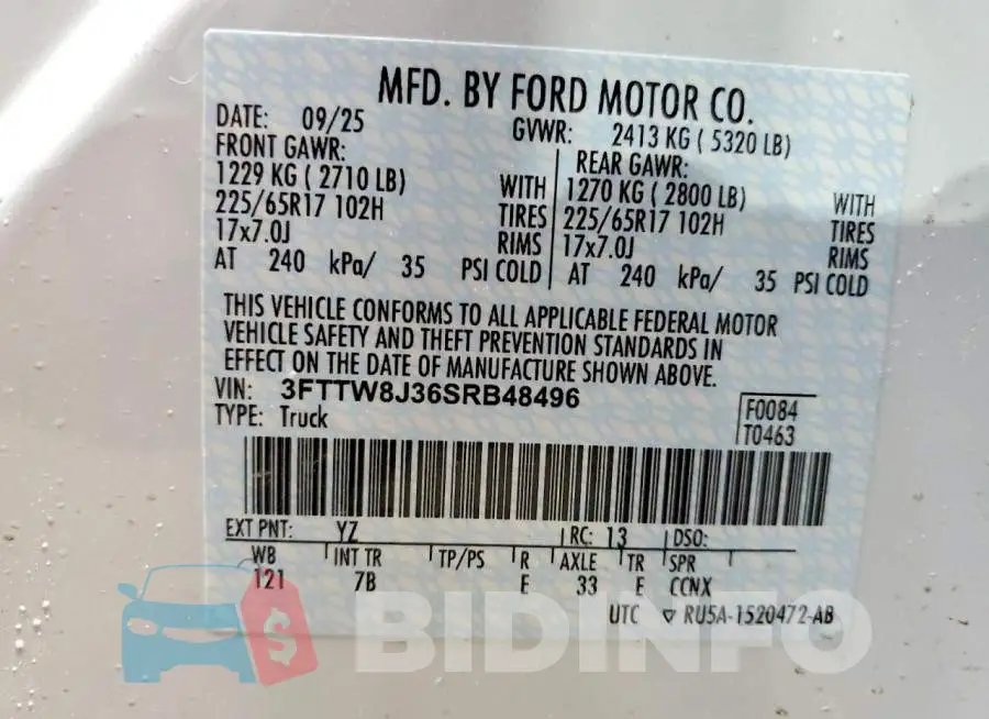 3FTTW8J36SRB48496 Photo# 12