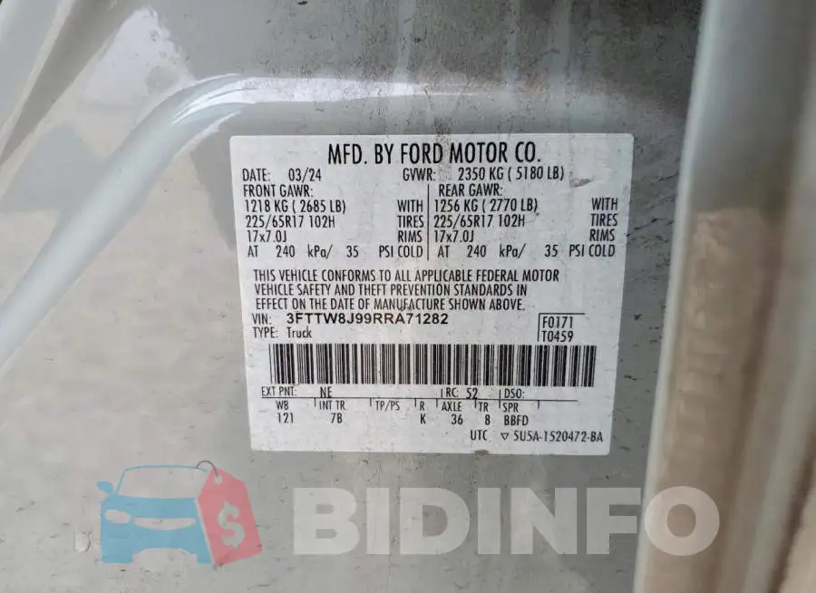 3FTTW8J99RRA71282 Photo# 12