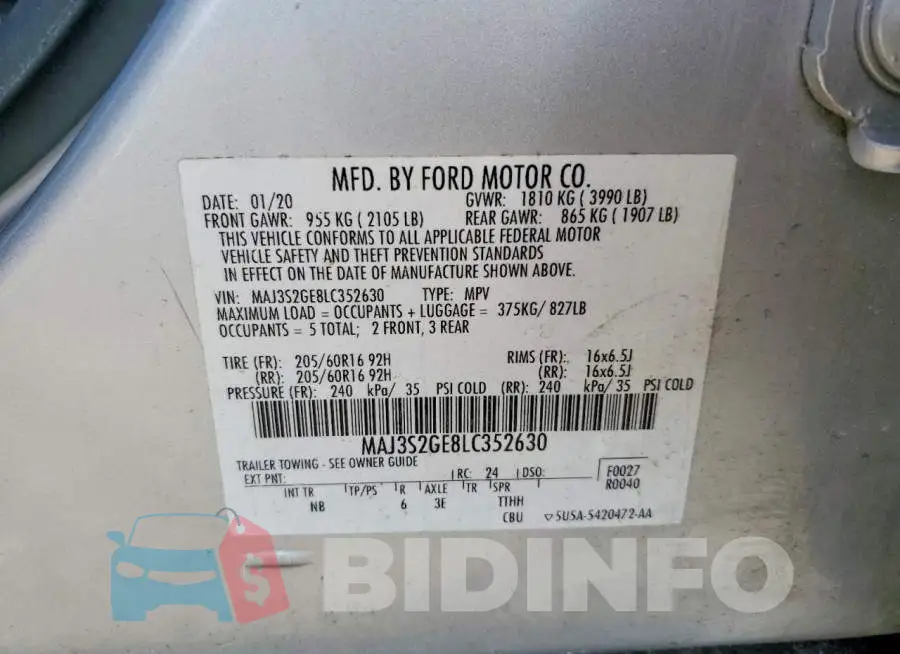 MAJ3S2GE8LC352630 Photo# 12