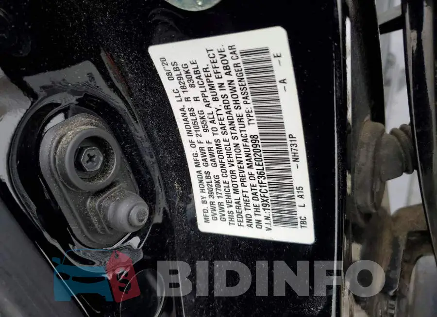 19XFC1F36LE020998 Photo# 12