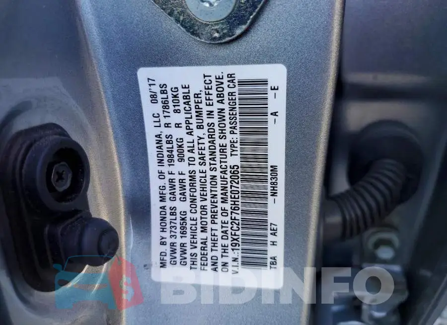 19XFC2F76HE072065 Photo# 12