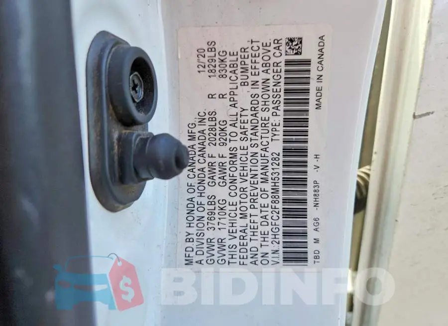2HGFC2F88MH531282 Photo# 12