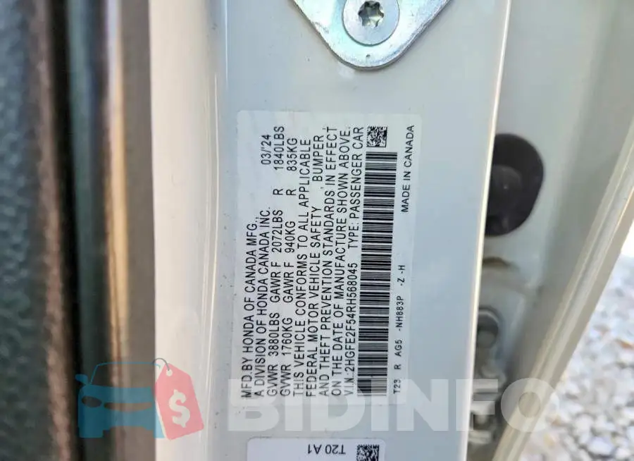 2HGFE2F54RH568045 Photo# 12