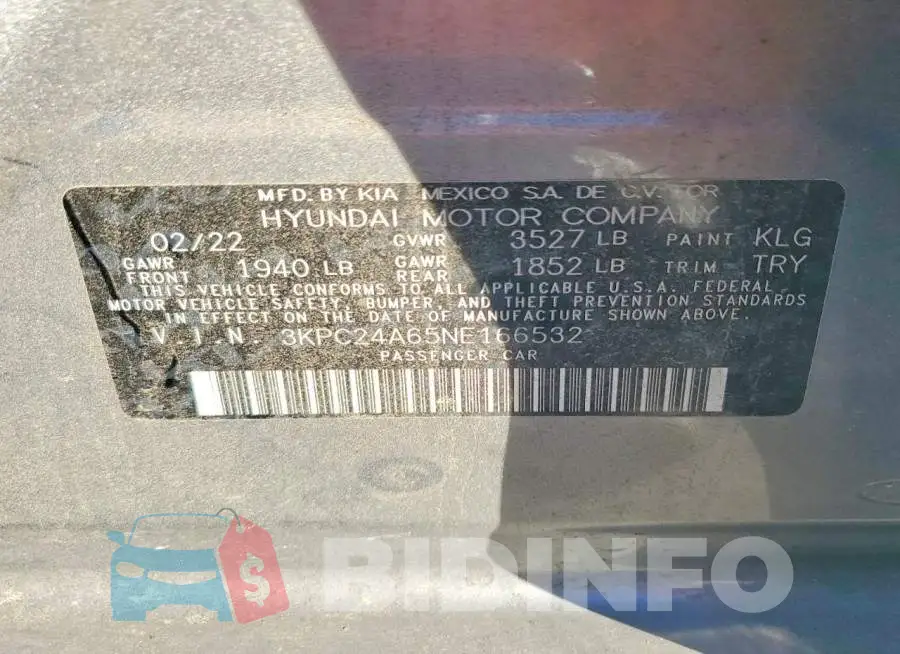 3KPC24A65NE166532 Photo# 12