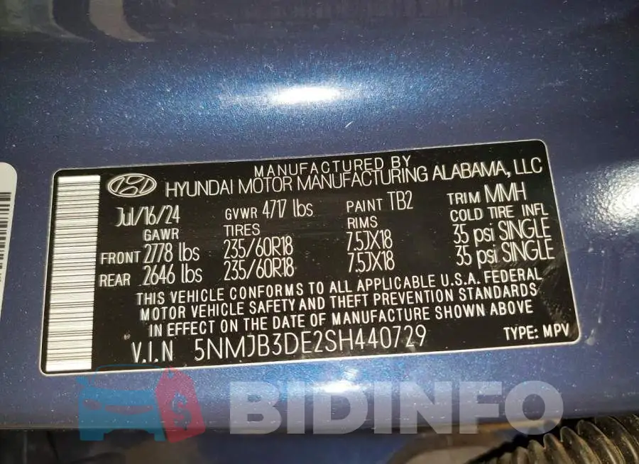 5NMJB3DE2SH440729 Photo# 13