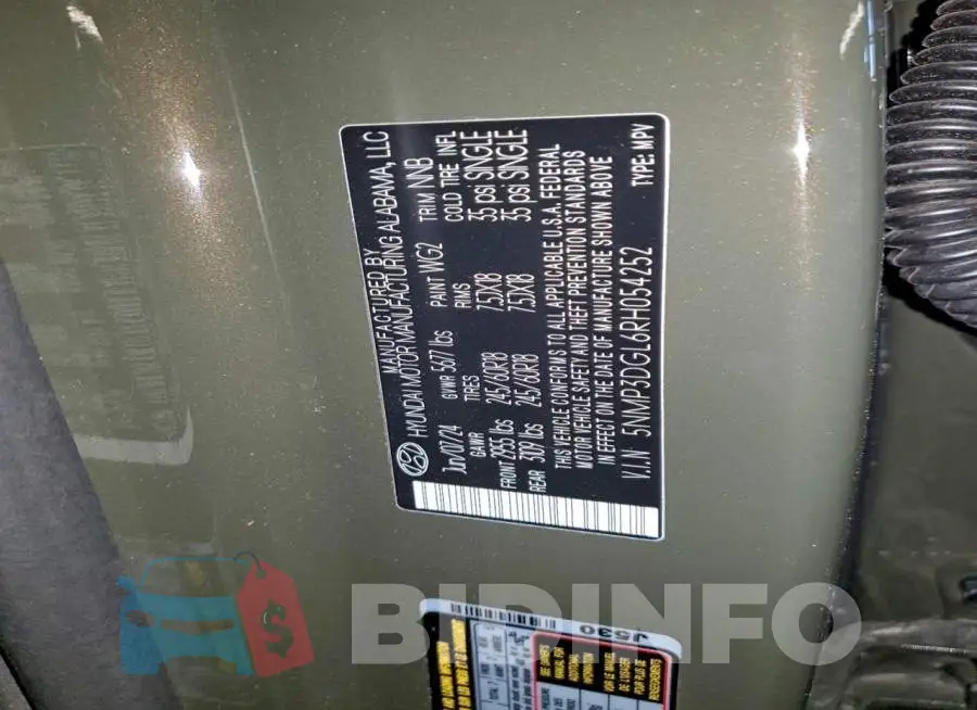 5NMP3DGL6RH054252 Photo# 13