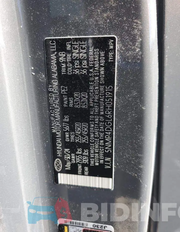 5NMP4DGL6RH051915 Photo# 13