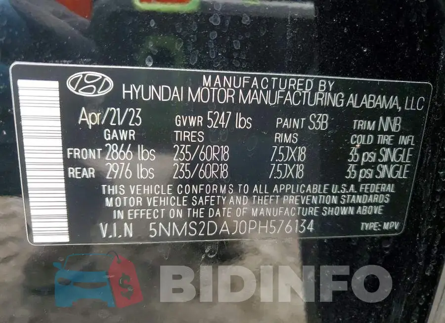 5NMS2DAJ0PH576134 Photo# 14