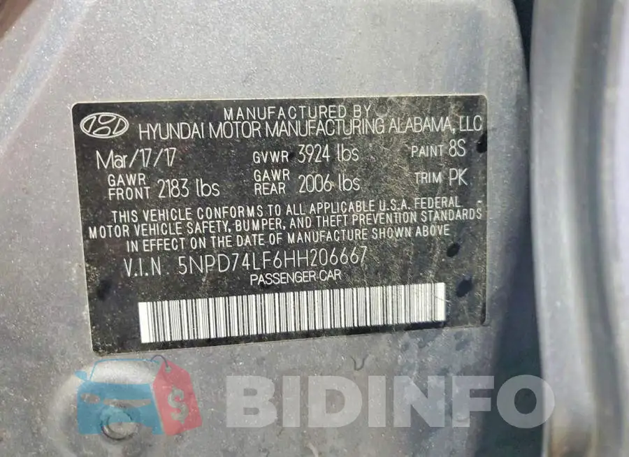 5NPD74LF6HH206667 Photo# 12